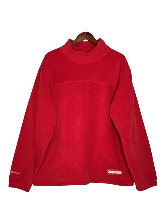 Supreme Other - Supreme x Polartec Red Fleece Sweatshirt Mock Neck Pullover Long Sleeve SZ Large